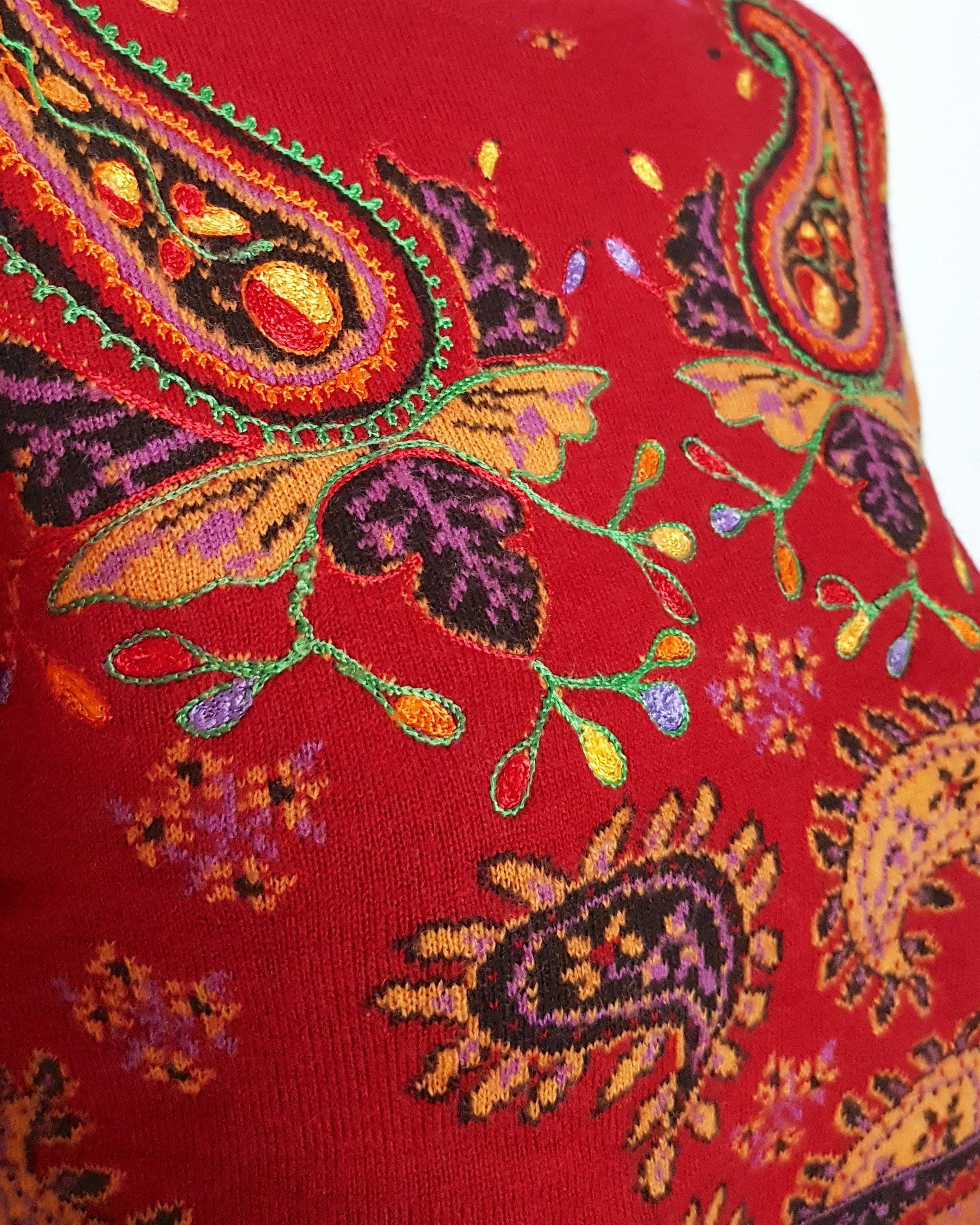 KENZO JUNGLE Wool Blend Paisley Sweater Late 1990