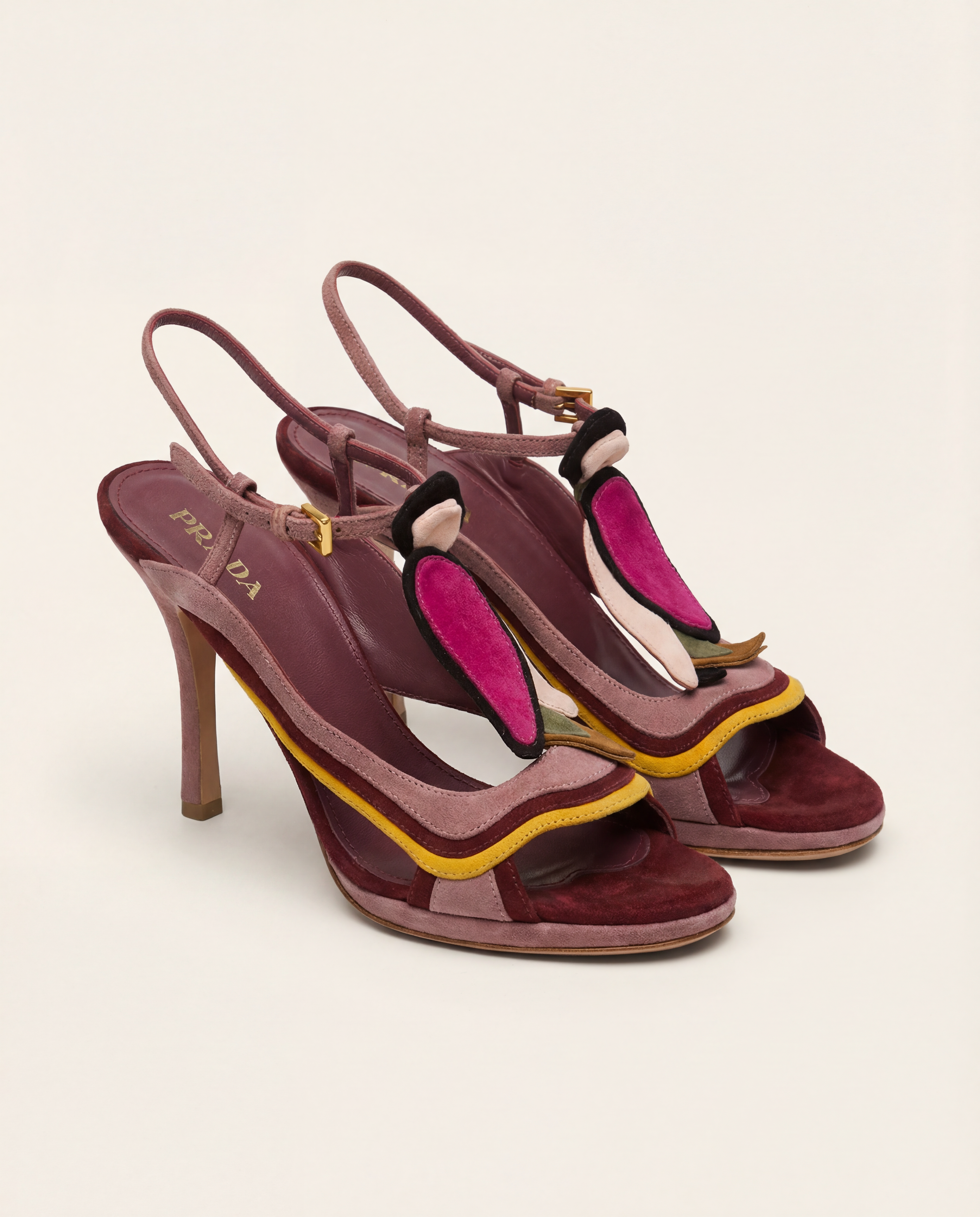 PRADA Multicolor Suede Floral Fairy Collection Sandal SS 2008