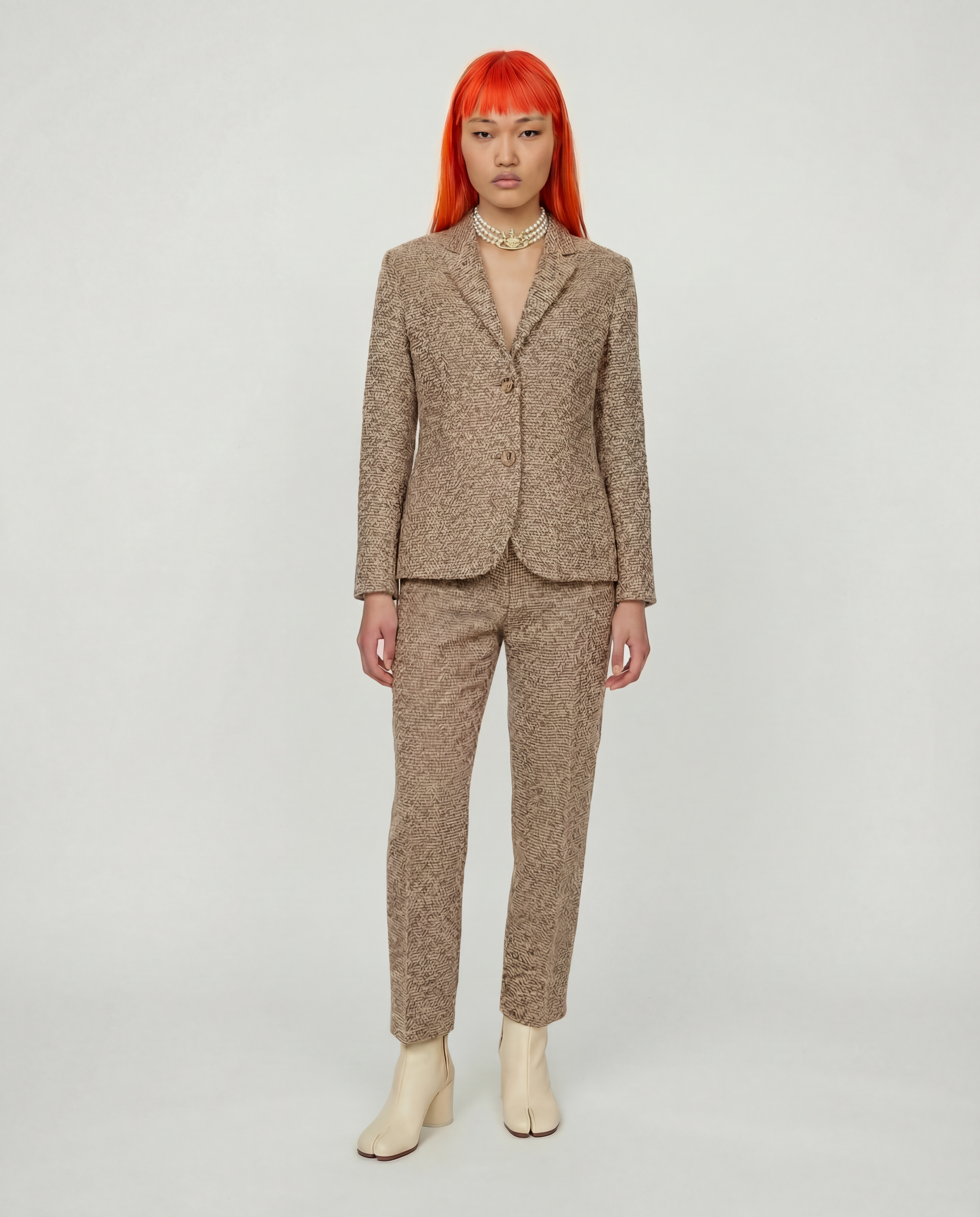 CHANEL Wool Blend Ensemble Jacket & Trousers Set Circa 1990