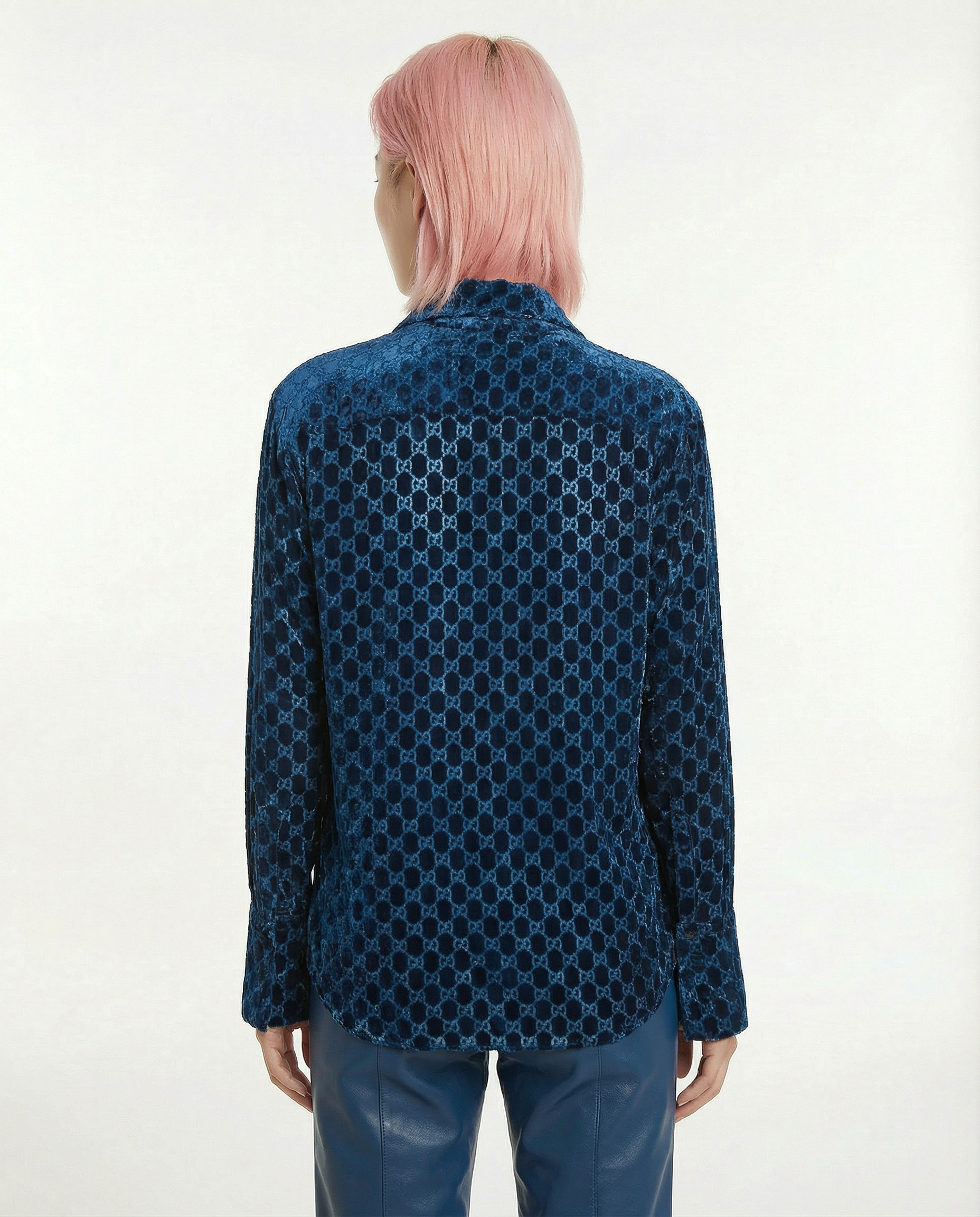 GUCCI Runway velours chemise monogramme FW 1997