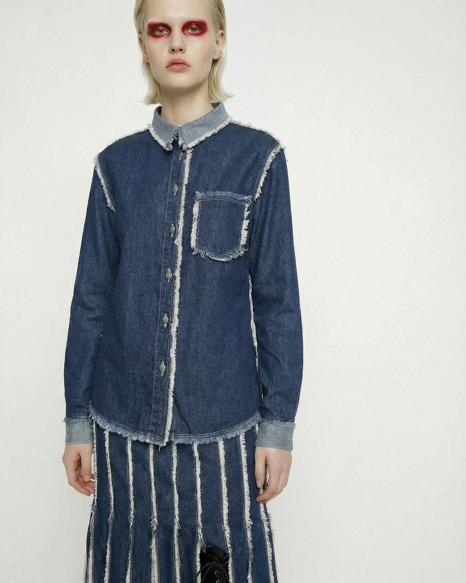 JEAN PAUL GAULTIER fringed denim shirt 1990