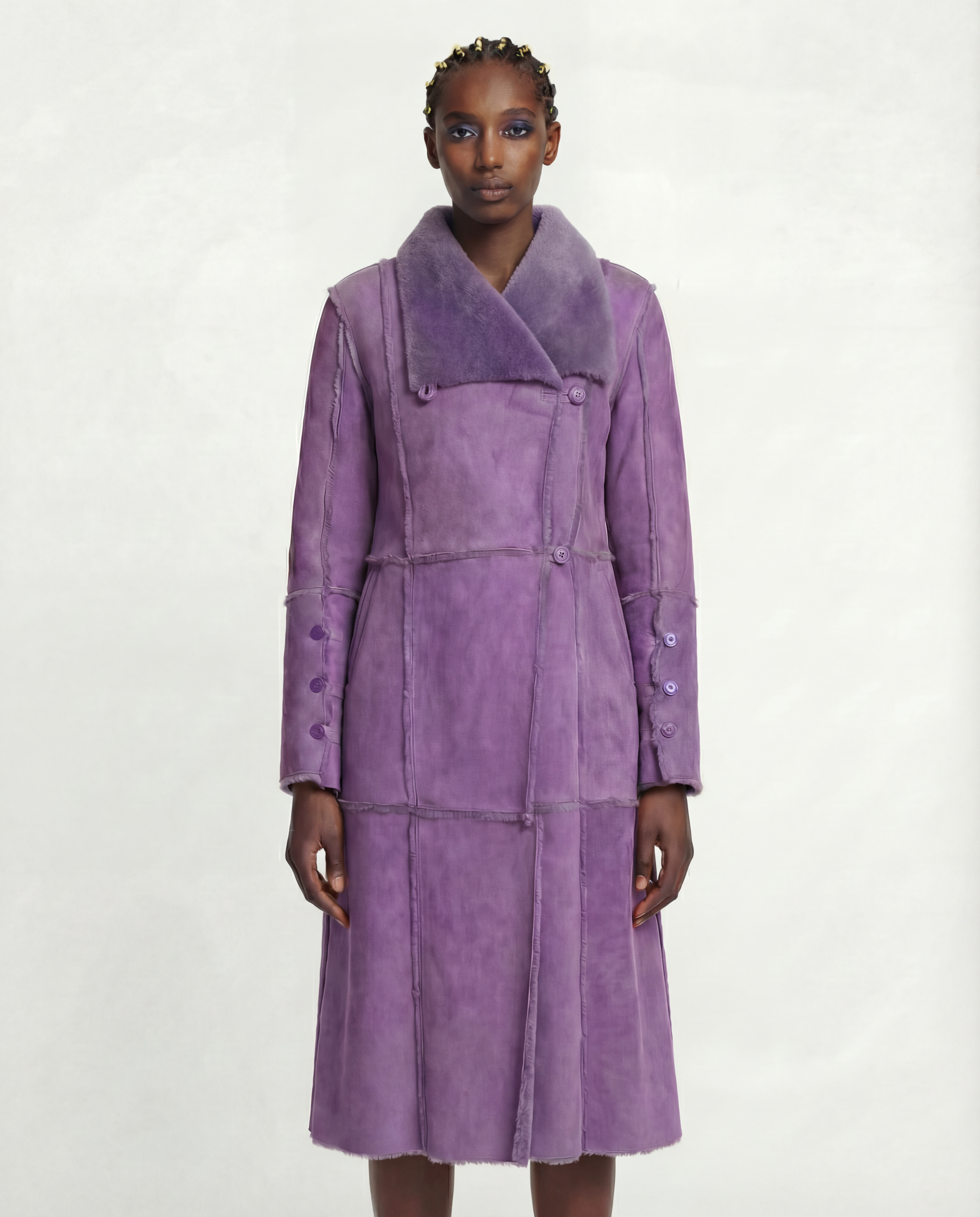 VERSUS VERSACE long shearling coat circa 2000