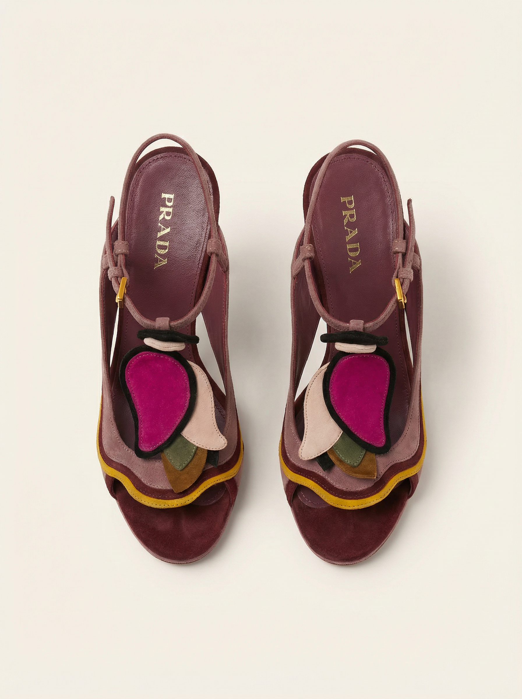 PRADA Multicolor Suede Floral Fairy Collection Sandal SS 2008