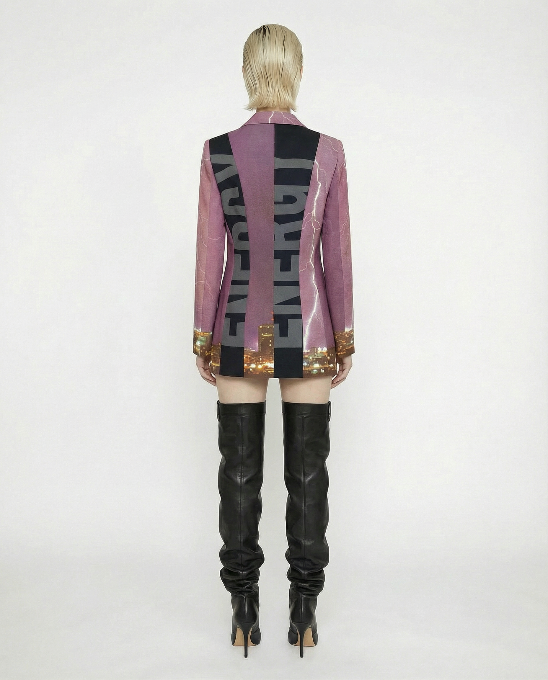 MOSCHINO Printed Vest Jacket with Trompe-l’Œil Motif 1990