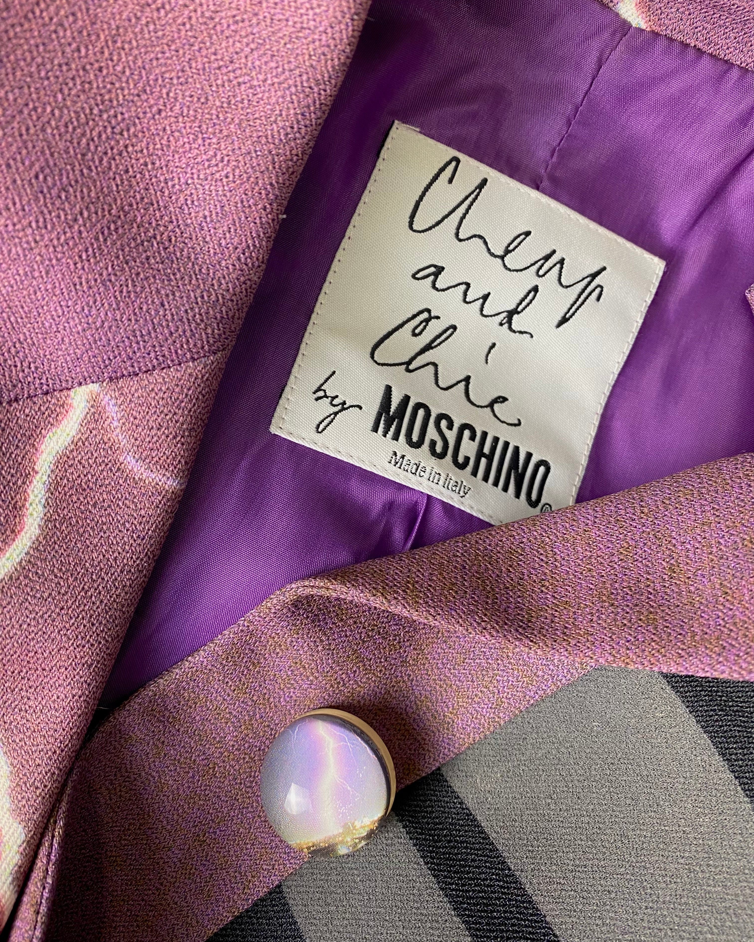 MOSCHINO Printed Vest Jacket with Trompe-l’Œil Motif 1990