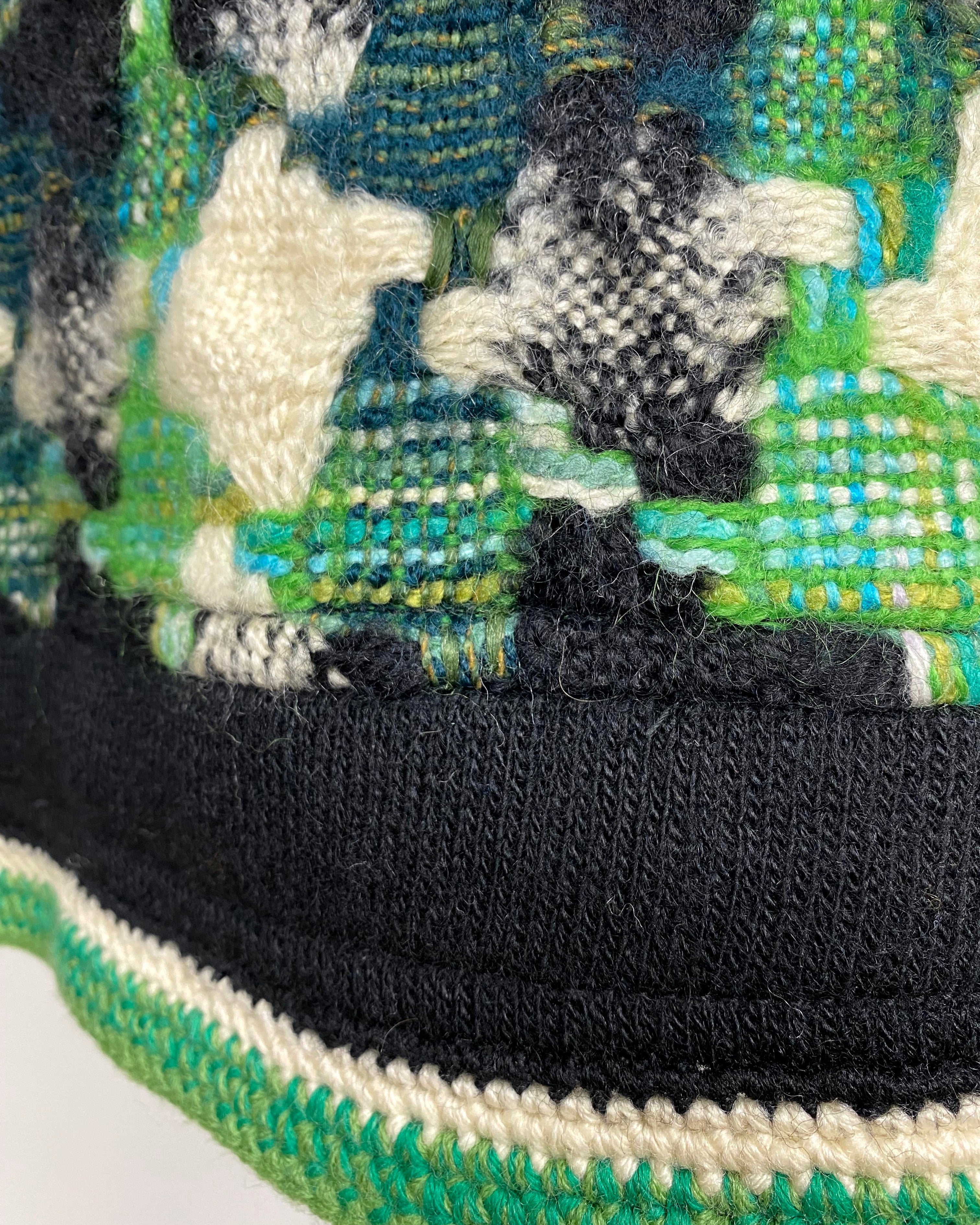 CARVEN handwoven houndstooth tweed midi skirt 1960