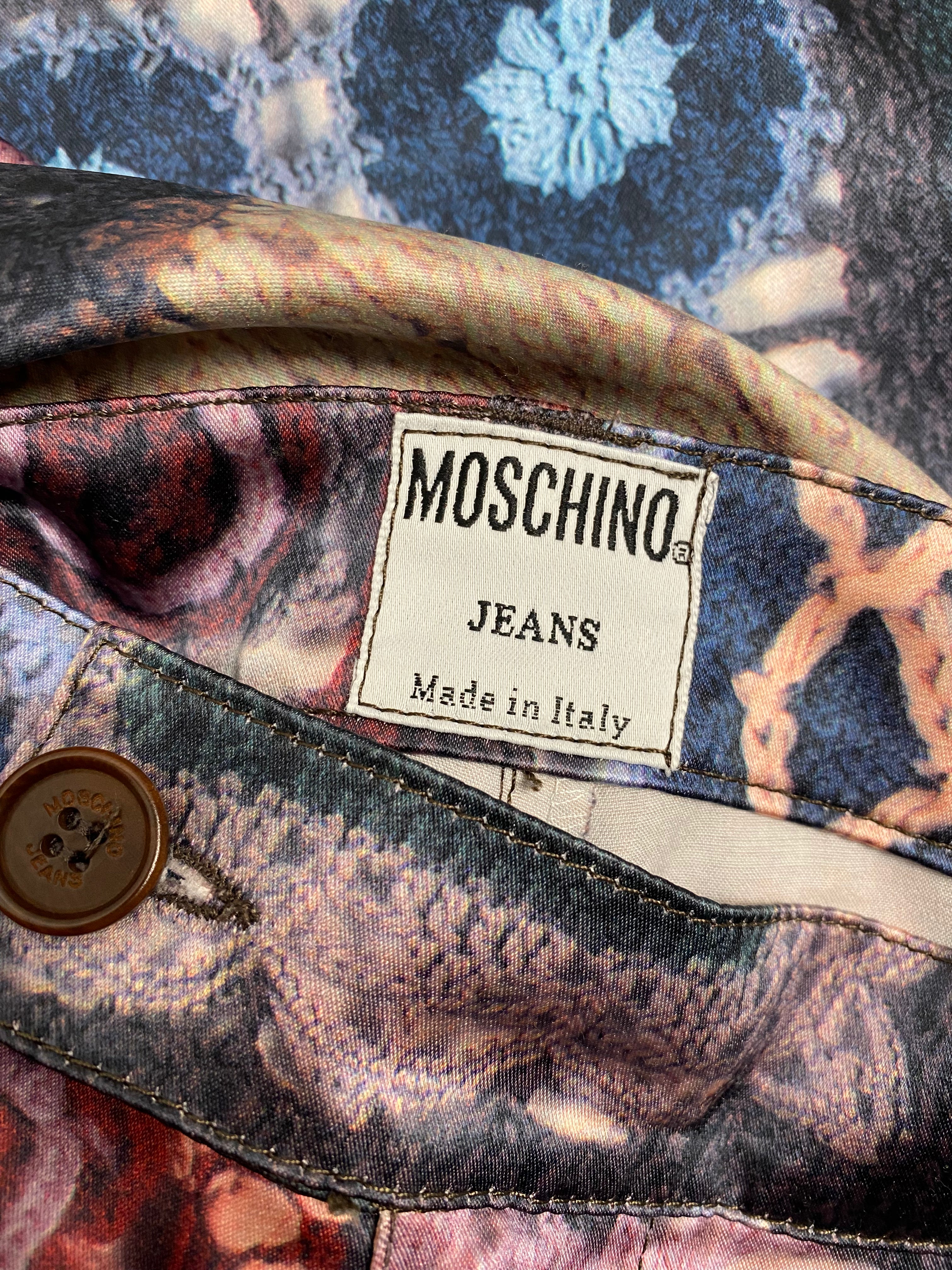 MOSCHINO JEANS Crochet Patchwork Stretch Trousers 1990