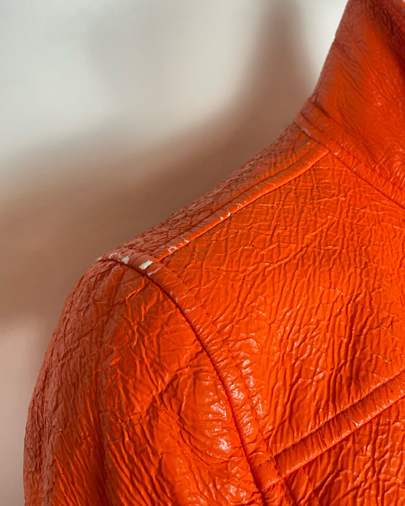 COURREGES Orange Futuristic Jacket and Mini Skirt Set late 1990