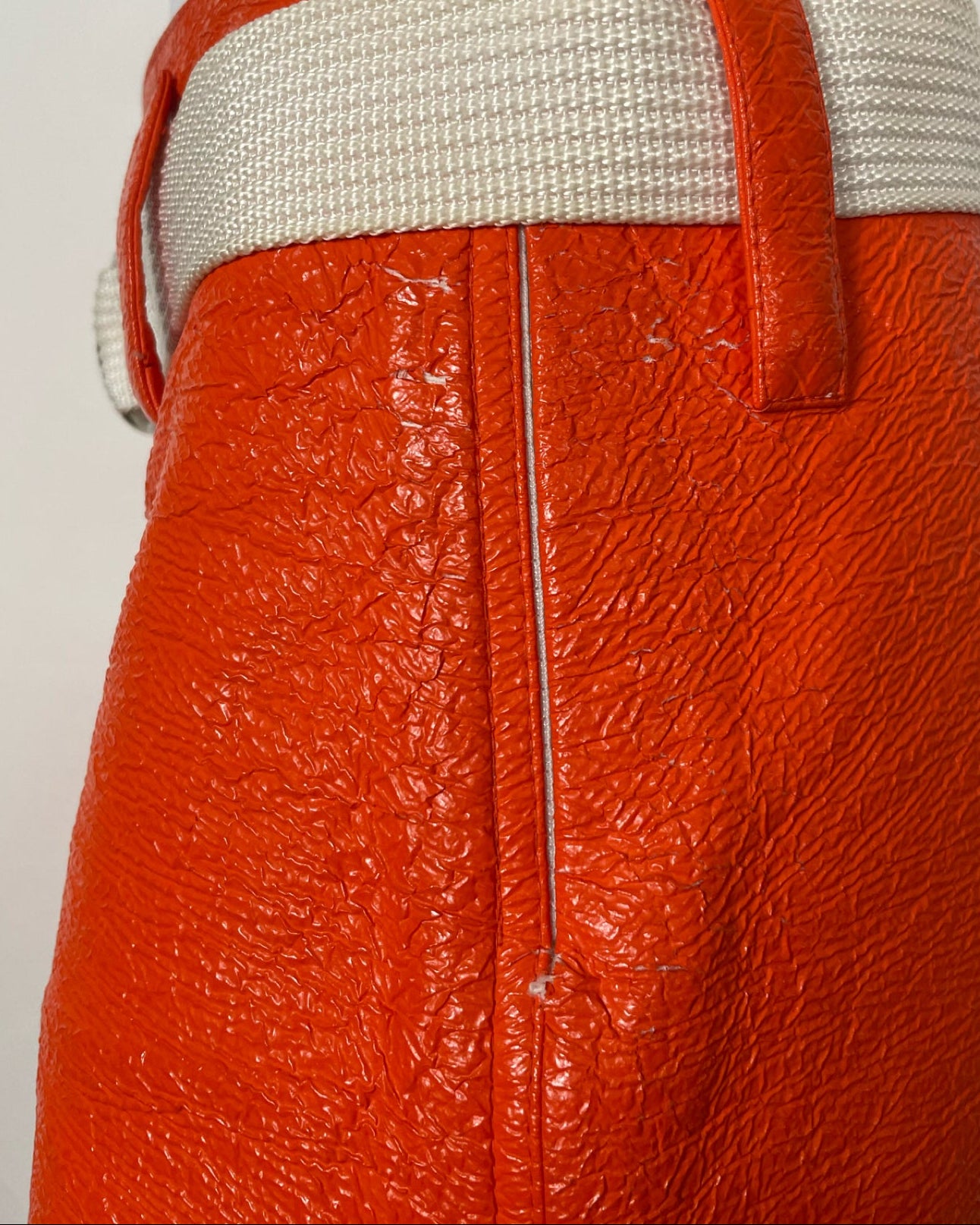 COURREGES Orange Futuristic Jacket and Mini Skirt Set late 1990