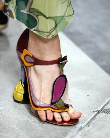 PRADA Multicolor Suede Floral Fairy Collection Sandal SS 2008